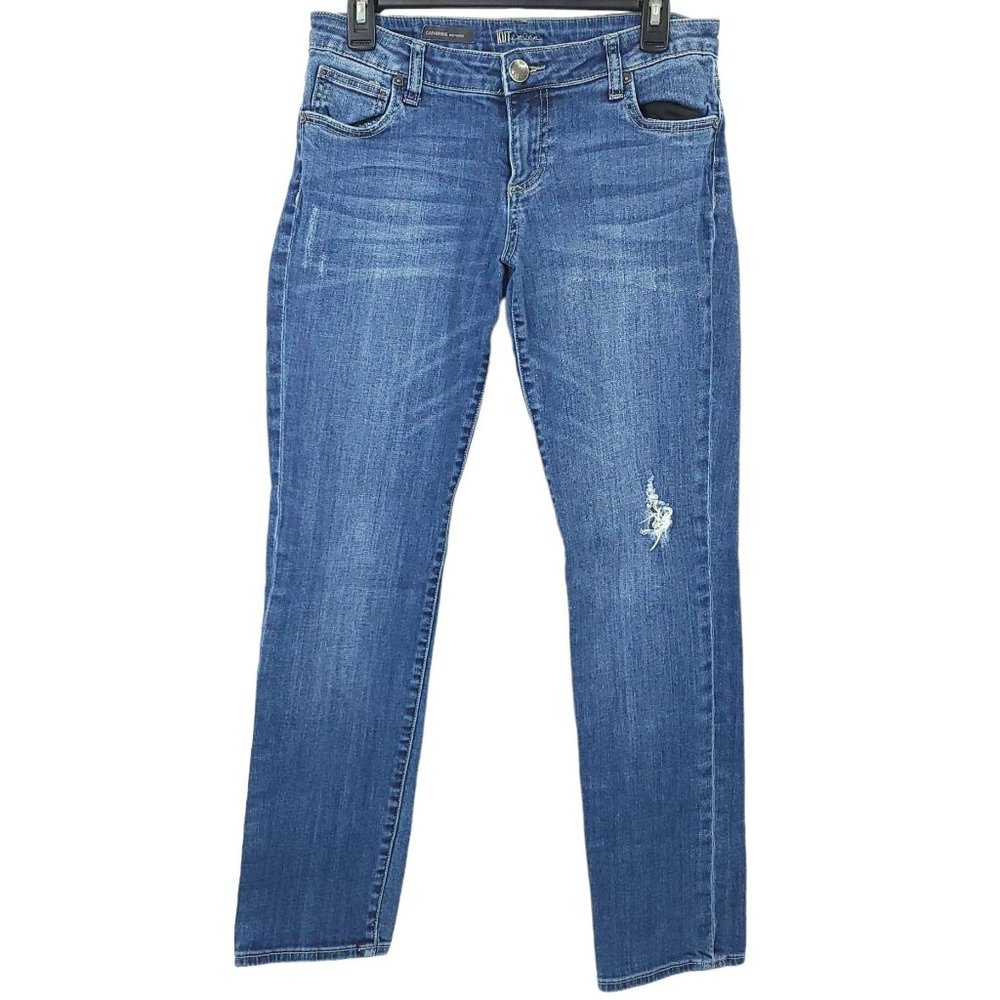 Kut From The Kloth Catherine Boyfriend Jeans Womens Size 6 Distressed Denim